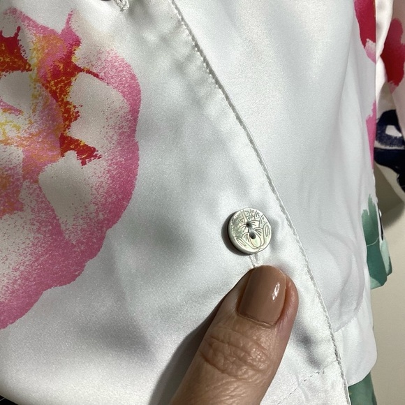 Natori Womens Floral Satin 2pc Pajama Set Size S Designer Chic Silky Ankle Pant - Picture 13 of 16